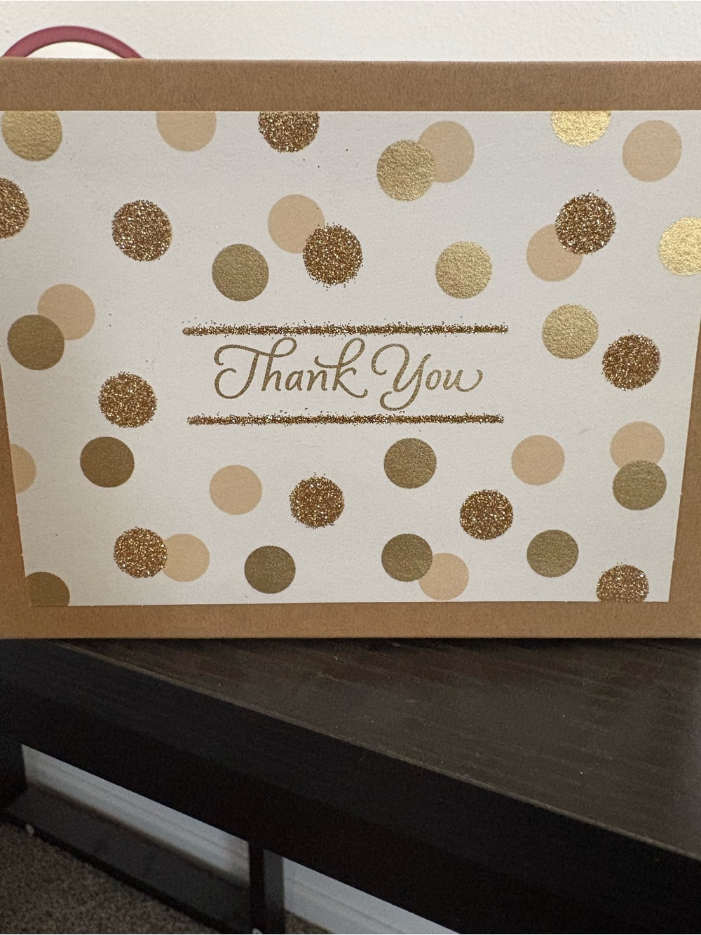 Hallmark Gold and Beige Polka Dot 'Thank You' Cards